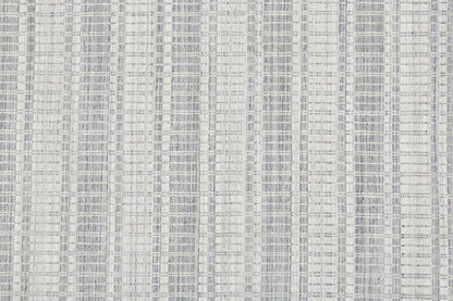 4' X 6' Blue Gray And Ivory Striped Hand Woven Area Rug