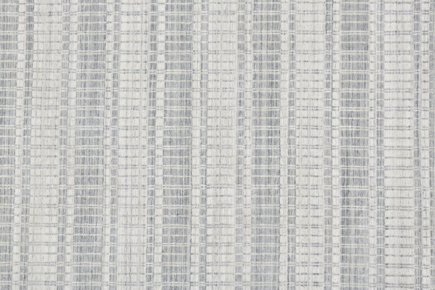 4' X 6' Blue Gray And Ivory Striped Hand Woven Area Rug