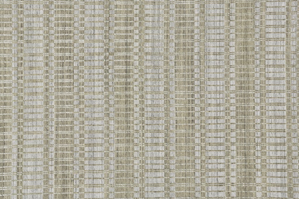 4' X 6' Blue Gray And Ivory Striped Hand Woven Area Rug