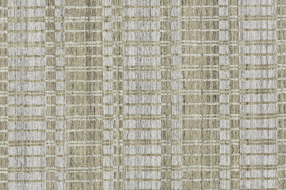 4' X 6' Blue Gray And Ivory Striped Hand Woven Area Rug