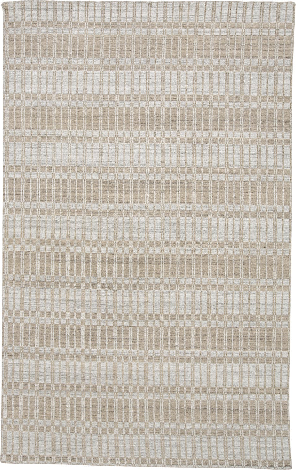 4' X 6' Blue Gray And Ivory Striped Hand Woven Area Rug