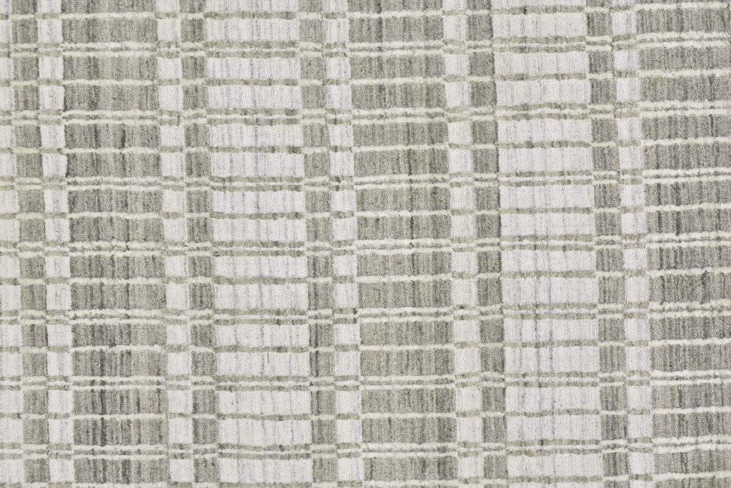 4' X 6' Blue Gray And Ivory Striped Hand Woven Area Rug