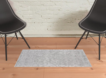 4' X 6' Gray And Silver Abstract Tufted Handmade Area Rug