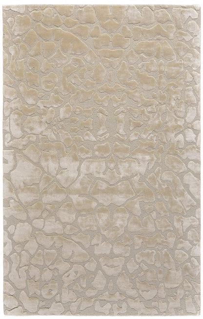 4' X 6' Gray And Silver Abstract Tufted Handmade Area Rug