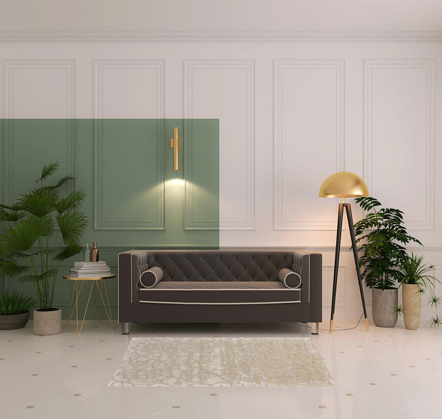 4' X 6' Gray And Silver Abstract Tufted Handmade Area Rug