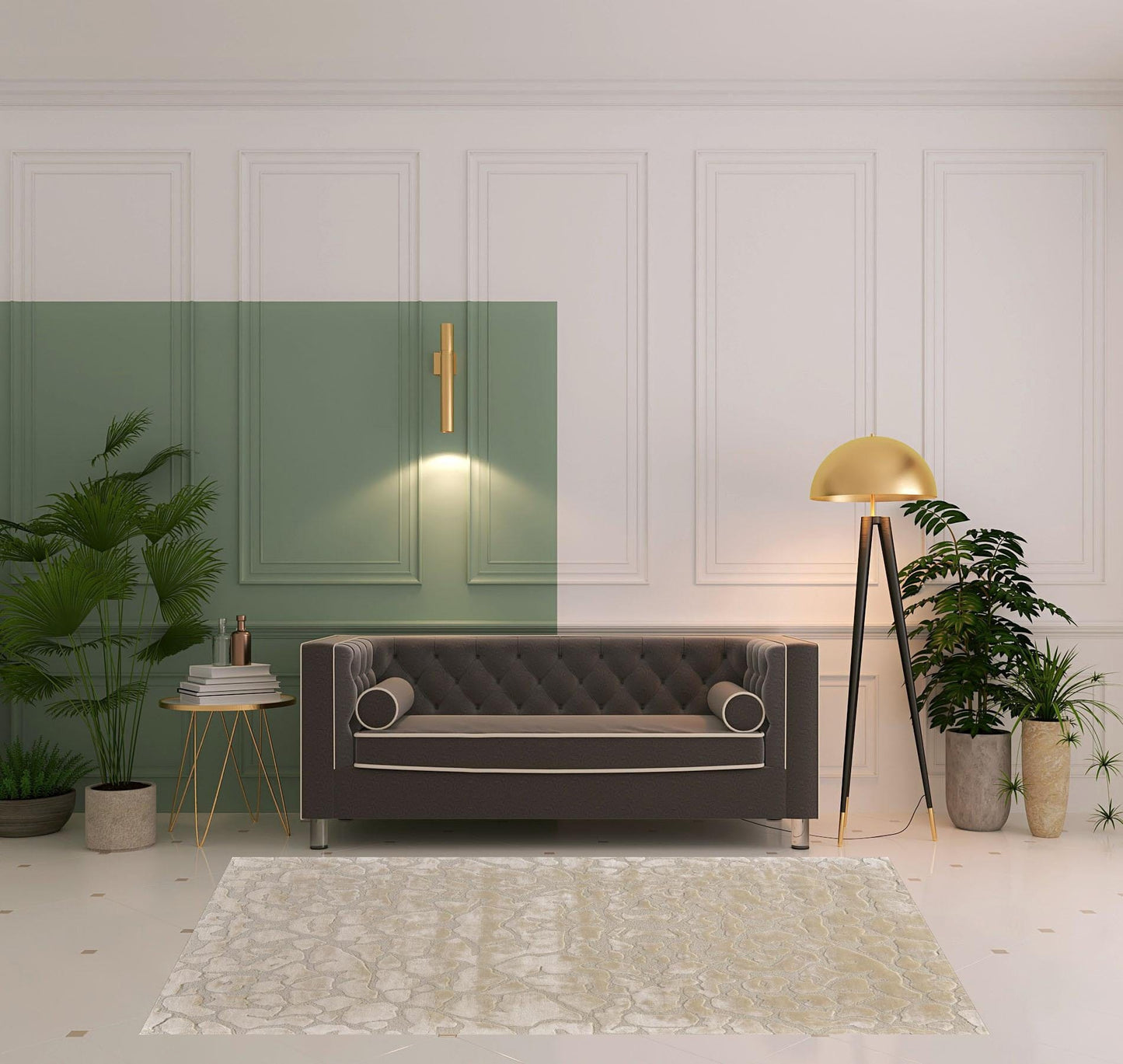 4' X 6' Gray And Silver Abstract Tufted Handmade Area Rug