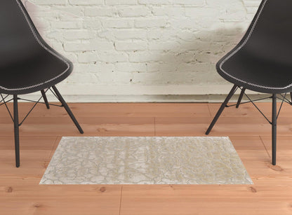 4' X 6' Gray And Silver Abstract Tufted Handmade Area Rug