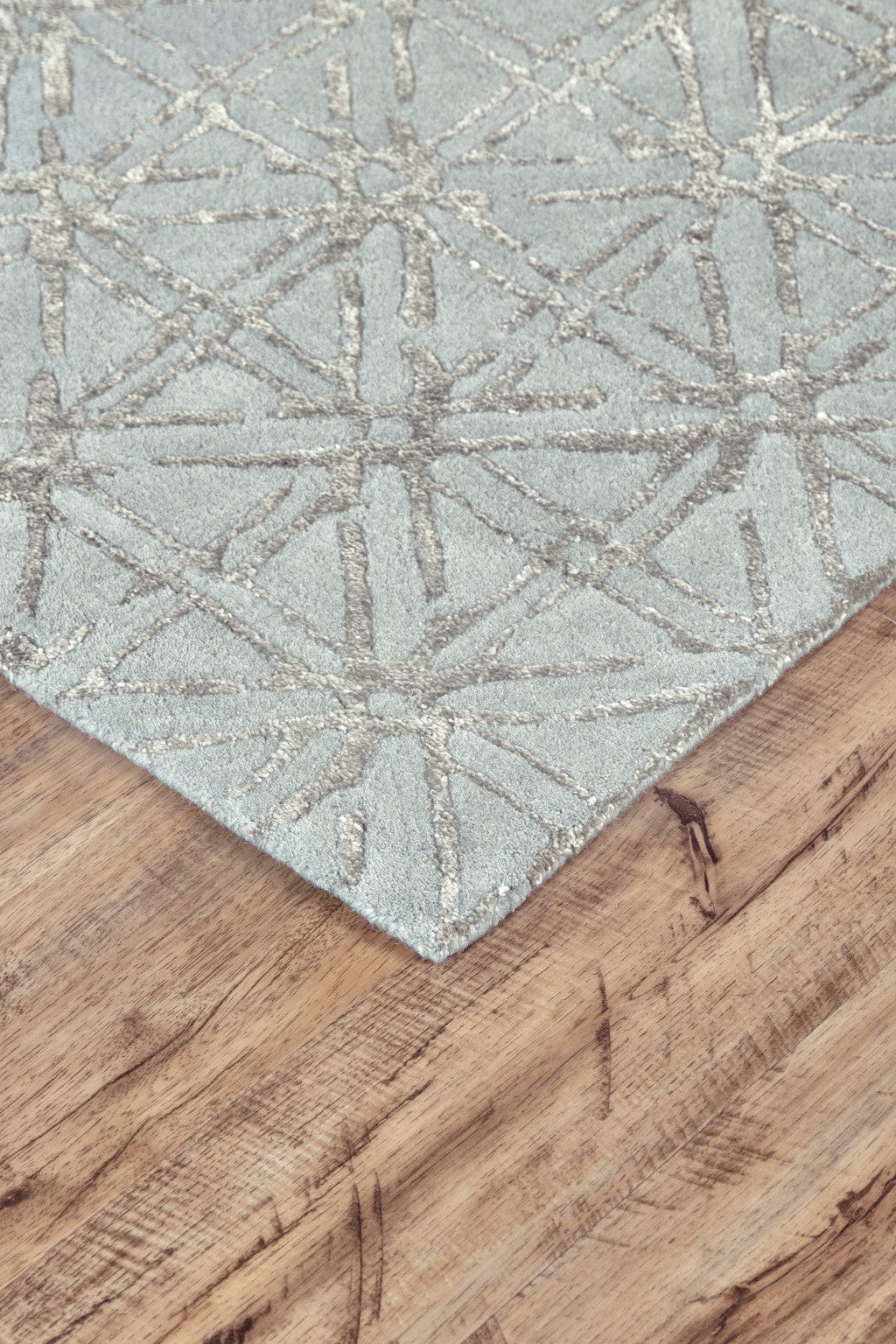 4' X 6' Taupe Ivory And Tan Wool Abstract Tufted Handmade Area Rug