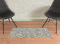 4' X 6' Blue Gray And Ivory Wool Geometric Tufted Handmade Area Rug