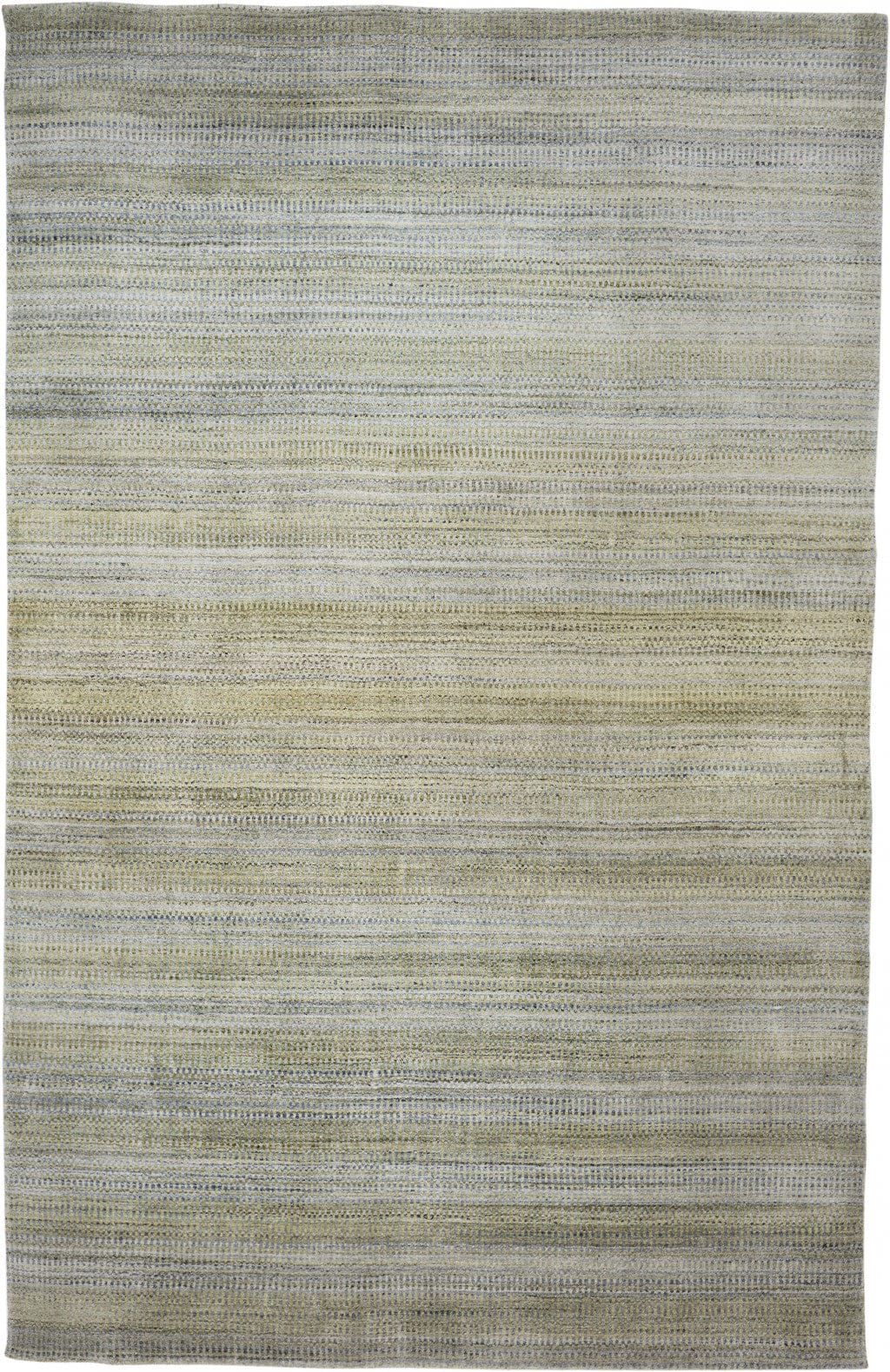 4' X 6' Green Blue And Tan Ombre Hand Woven Area Rug