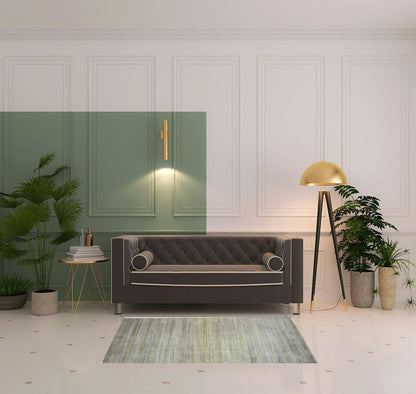 4' X 6' Green Blue And Tan Ombre Hand Woven Area Rug