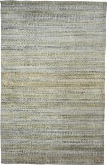 4' X 6' Green Blue And Tan Ombre Hand Woven Area Rug