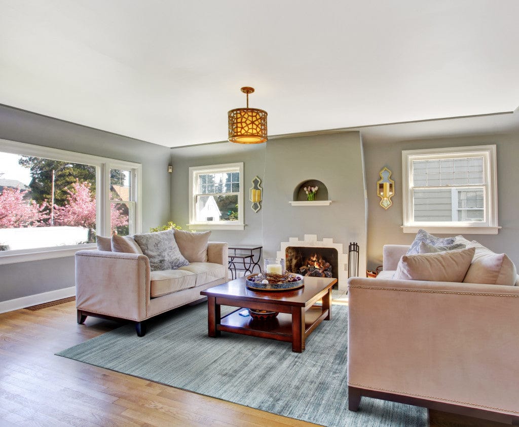 4' X 6' Green Blue And Tan Ombre Hand Woven Area Rug