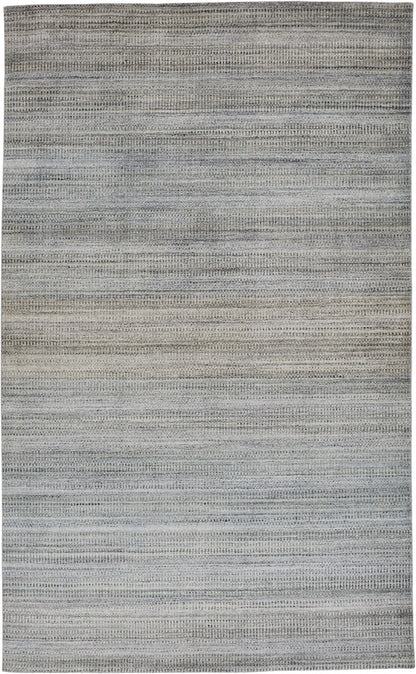 4' X 6' Green Blue And Tan Ombre Hand Woven Area Rug