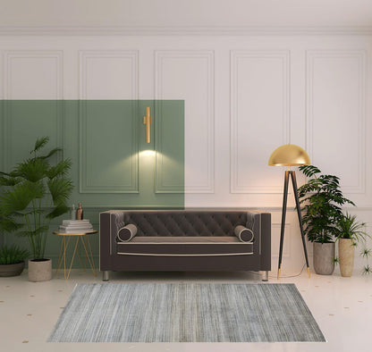 4' X 6' Green Blue And Tan Ombre Hand Woven Area Rug