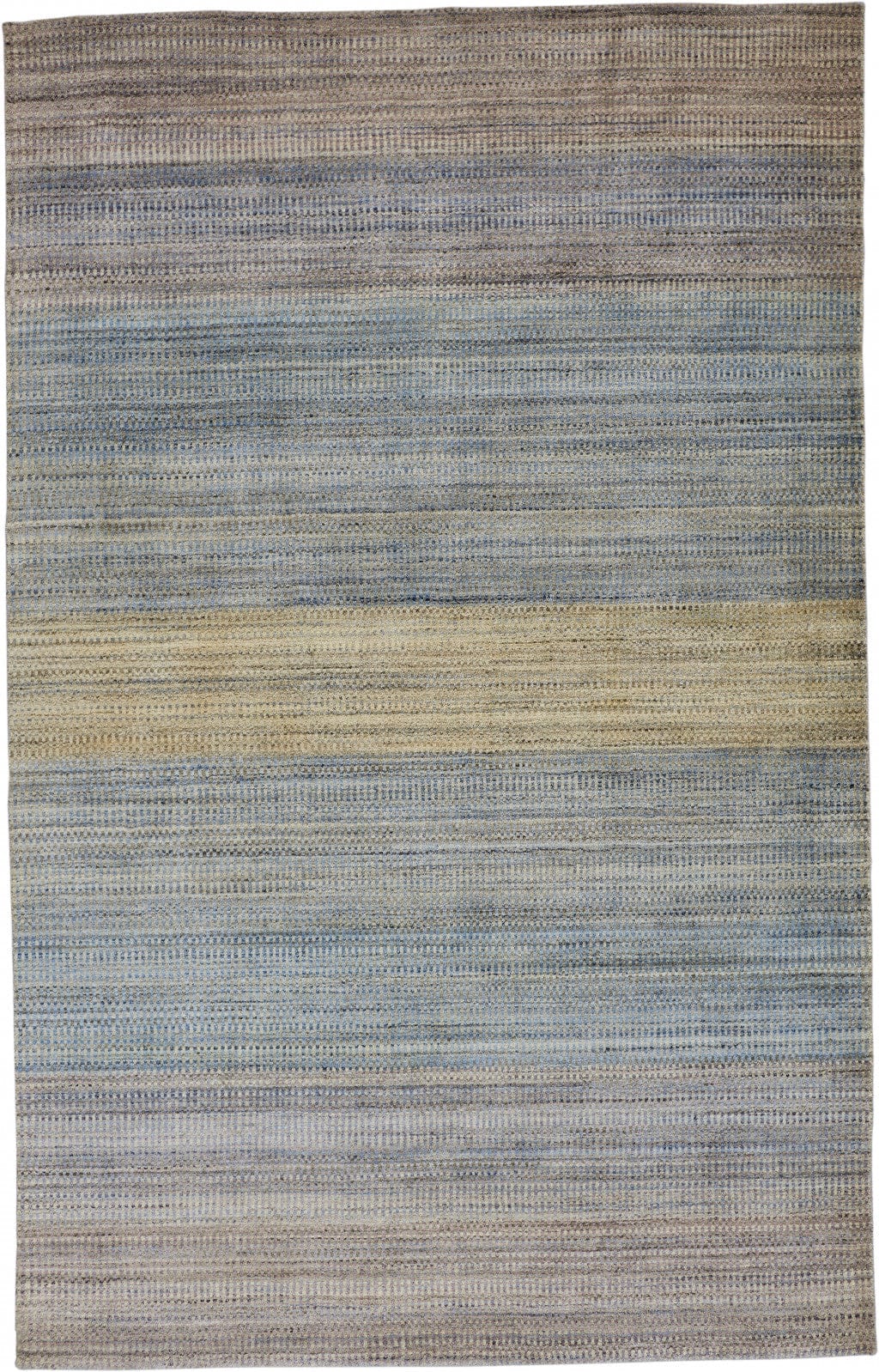 4' X 6' Green Blue And Tan Ombre Hand Woven Area Rug