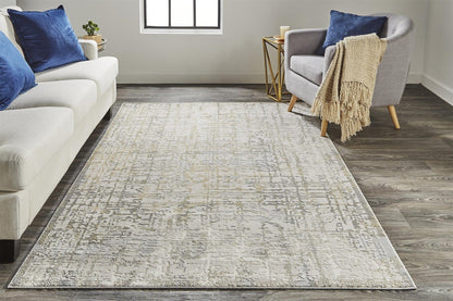 4' X 6' Green Blue And Tan Ombre Hand Woven Area Rug