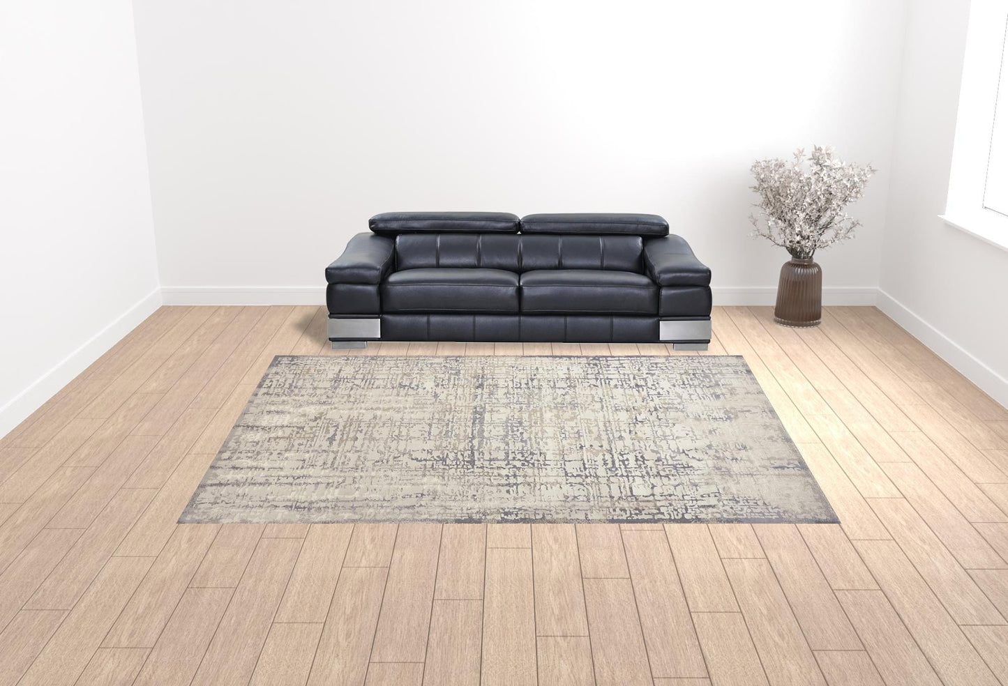 4' X 6' Green Blue And Tan Ombre Hand Woven Area Rug