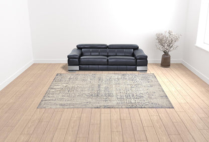 4' X 6' Green Blue And Tan Ombre Hand Woven Area Rug