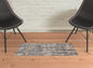 5' X 8' Gray And Gold Abstract Stain Resistant Area Rug