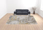 5' X 8' Ivory Gold And Gray Abstract Stain Resistant Area Rug