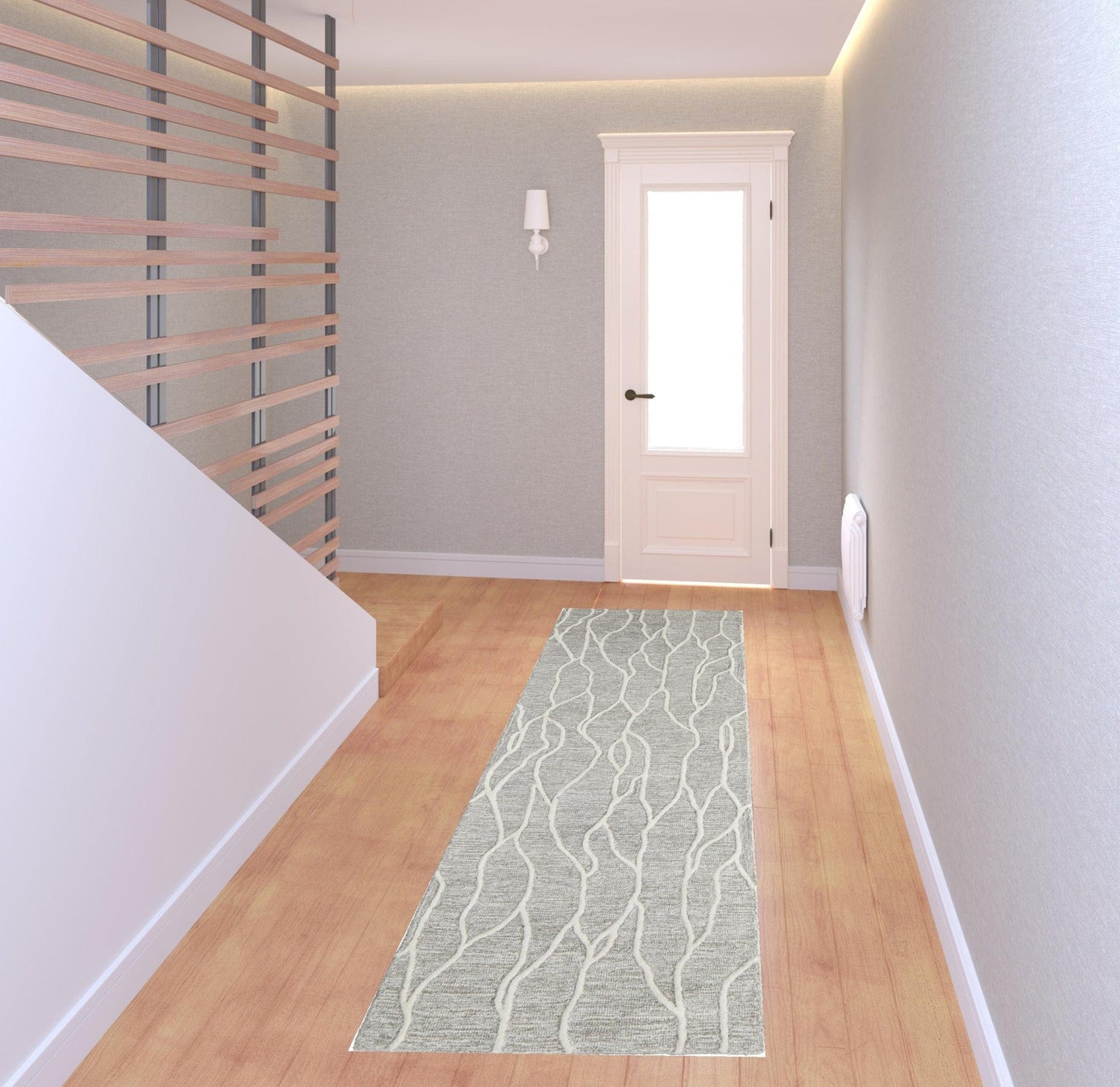 4' X 6' Taupe Black And Gray Wool Abstract Tufted Handmade Stain Resistant Area Rug