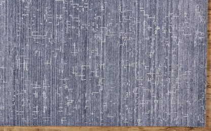 4' X 6' Blue And Ivory Abstract Hand Woven Area Rug