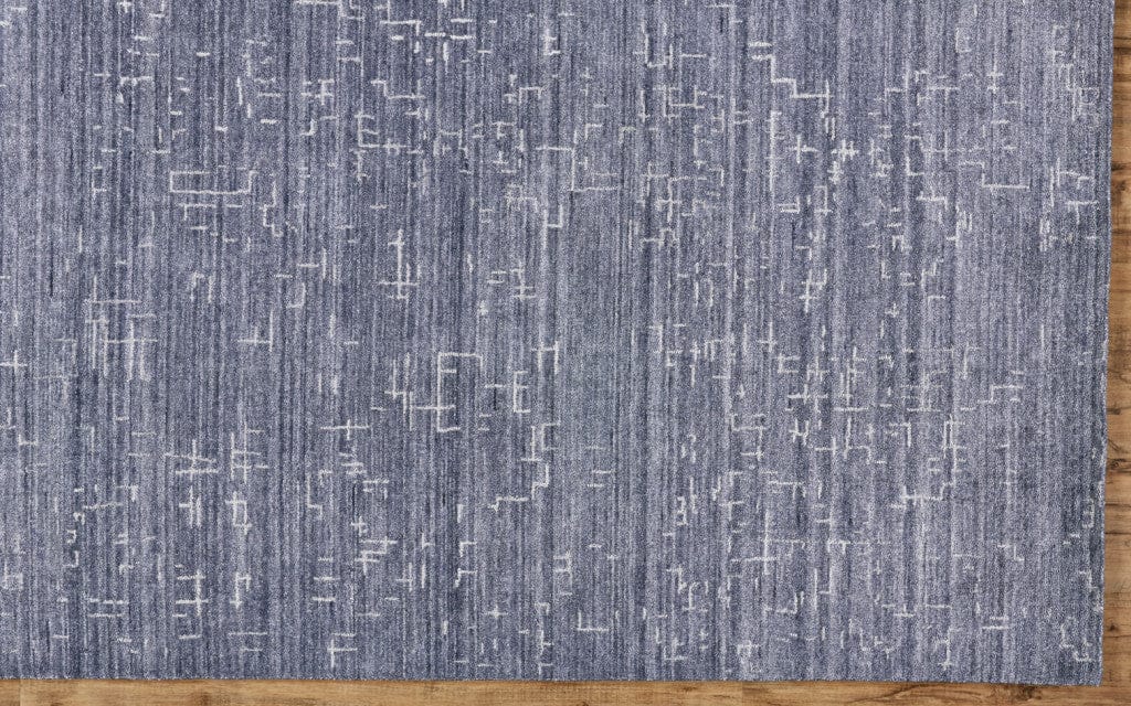 4' X 6' Blue And Ivory Abstract Hand Woven Area Rug