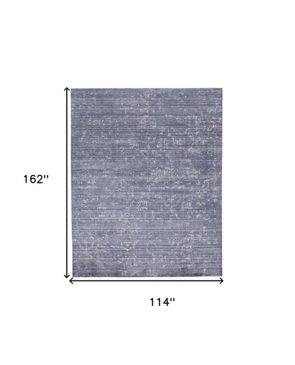 4' X 6' Blue And Ivory Abstract Hand Woven Area Rug