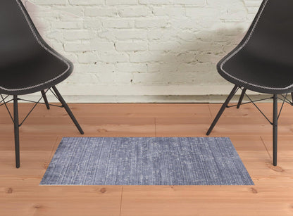 4' X 6' Blue And Ivory Abstract Hand Woven Area Rug