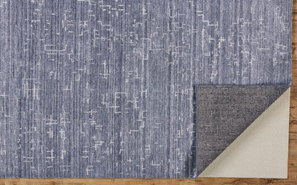 4' X 6' Blue And Ivory Abstract Hand Woven Area Rug