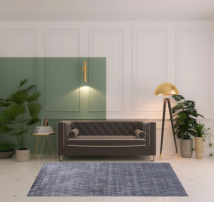 4' X 6' Blue And Ivory Abstract Hand Woven Area Rug