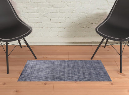 4' X 6' Blue And Ivory Abstract Hand Woven Area Rug