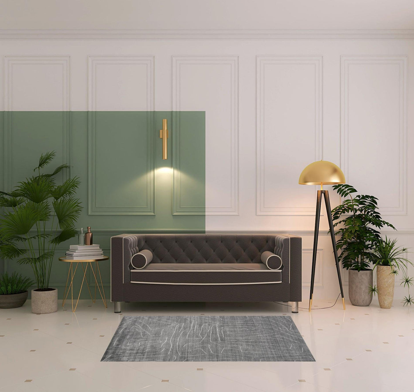 5' X 8' Gray And Ivory Abstract Hand Woven Area Rug