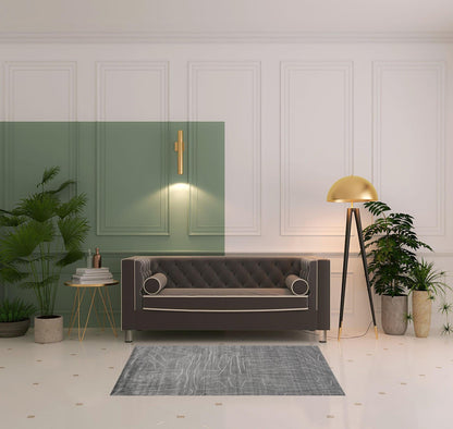 5' X 8' Gray And Ivory Abstract Hand Woven Area Rug