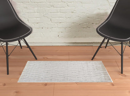 4' X 6' Ivory And Gray Abstract Hand Woven Area Rug