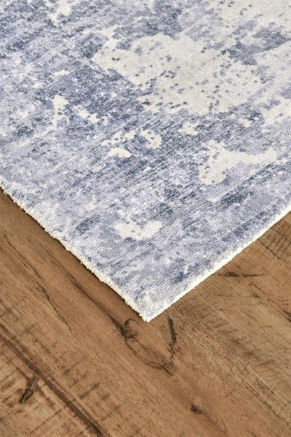5' X 8' Blue Gray And Ivory Abstract Hand Woven Area Rug