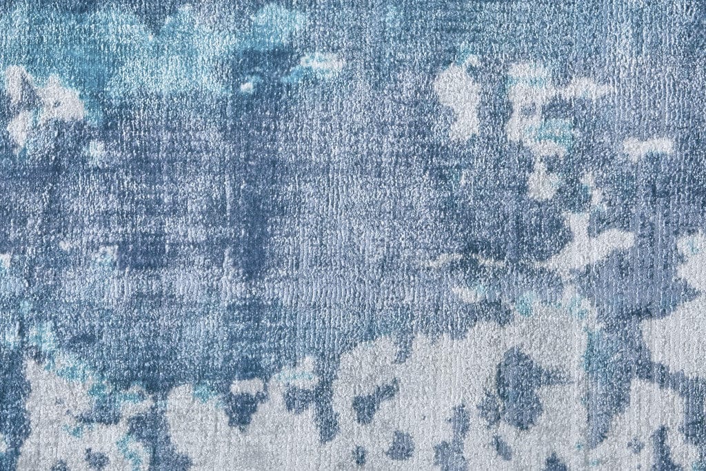 5' X 8' Blue And Ivory Abstract Hand Woven Area Rug