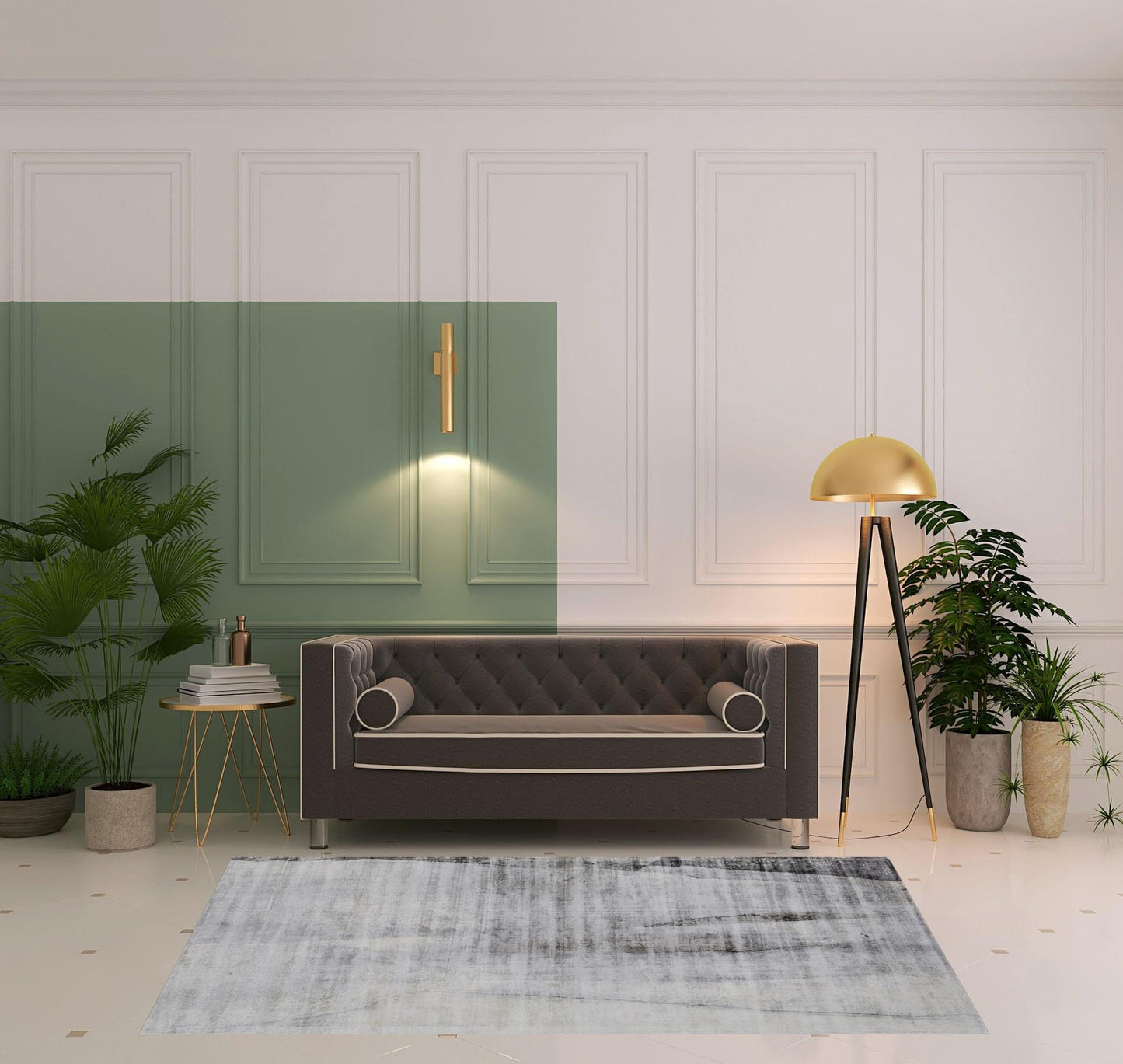 5' X 8' Gray Taupe And Ivory Abstract Hand Woven Area Rug