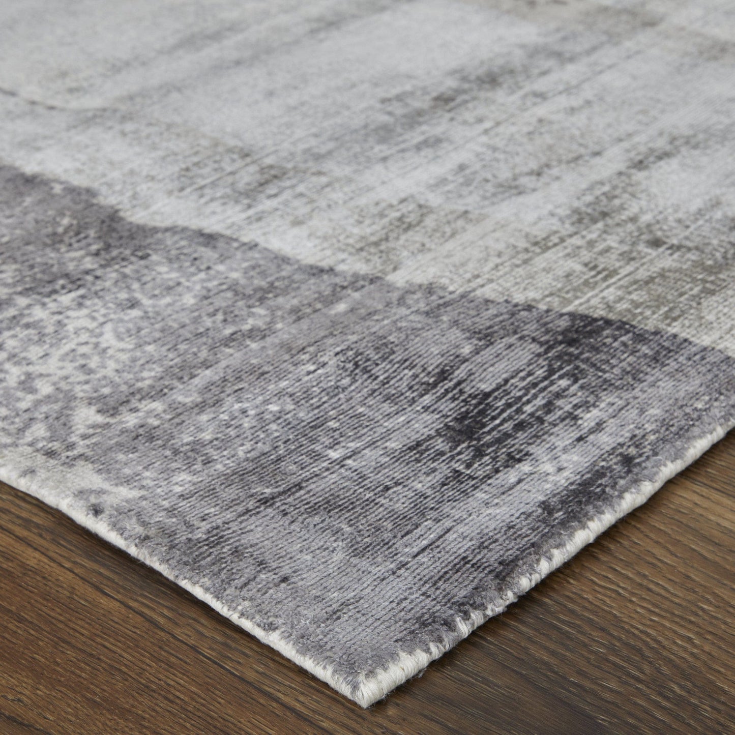5' X 8' Gray Taupe And Ivory Abstract Hand Woven Area Rug