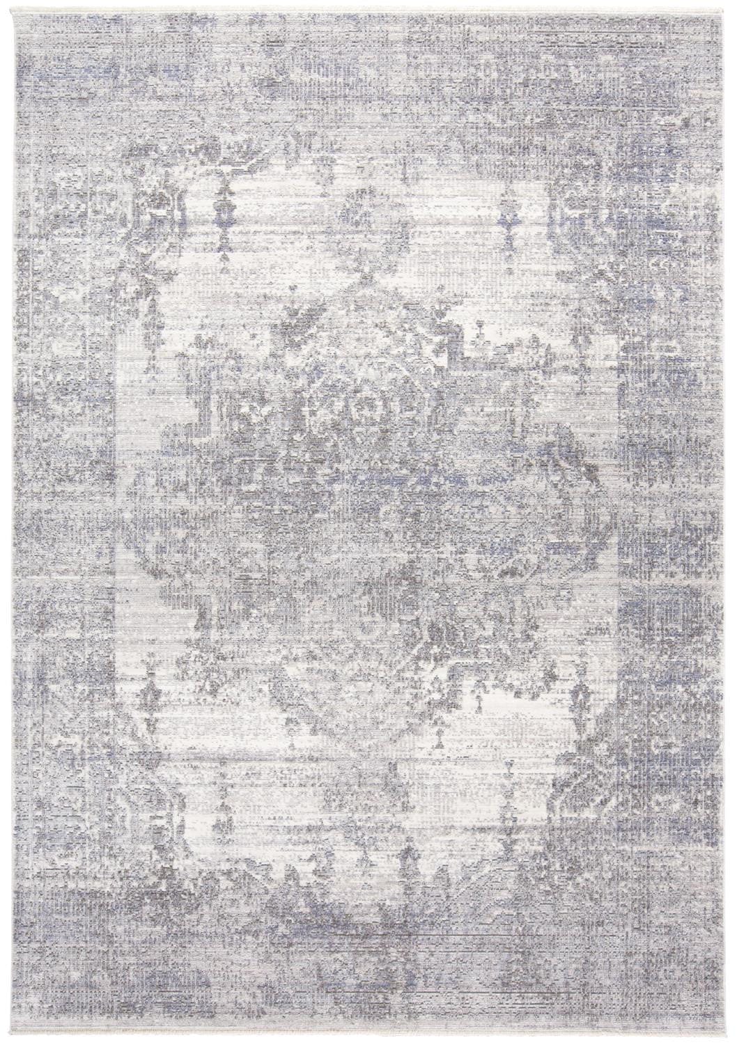 3' X 5' Gray Ivory And Taupe Abstract Distressed Area Rug With Fringe
