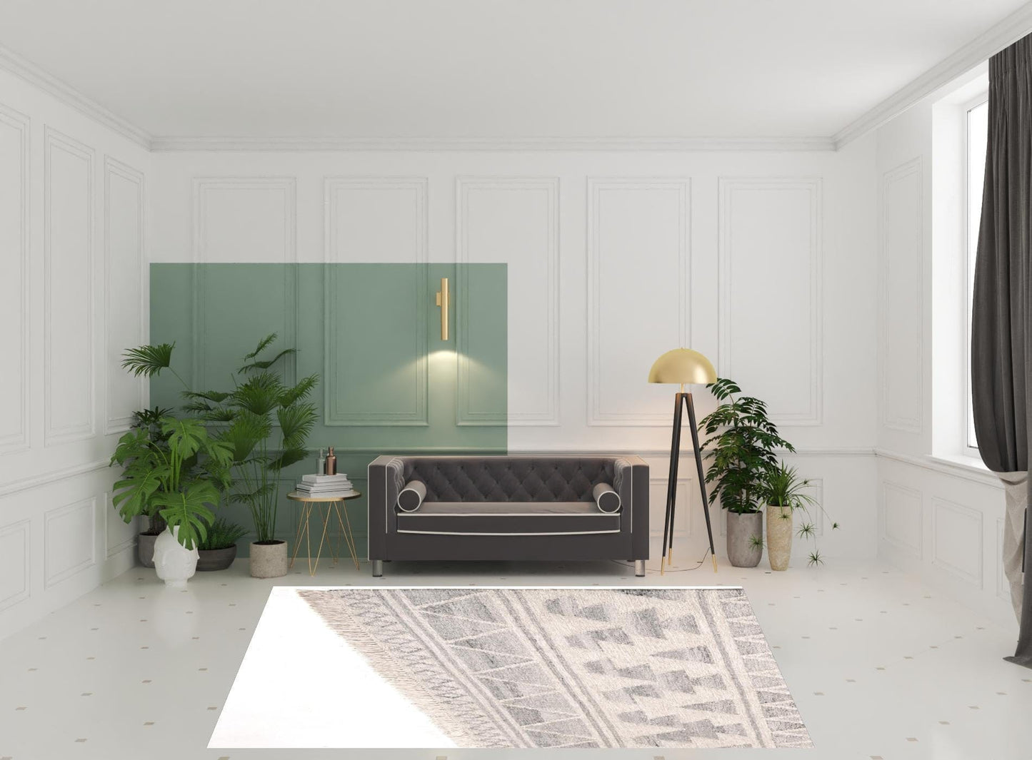 5' X 8' Ivory Gray And Blue Wool Geometric Dhurrie Flatweave Handmade Area Rug With Fringe