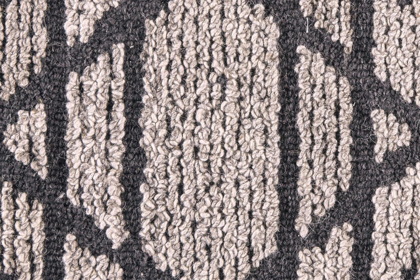 4' X 6' Taupe Black And Gray Wool Paisley Tufted Handmade Area Rug