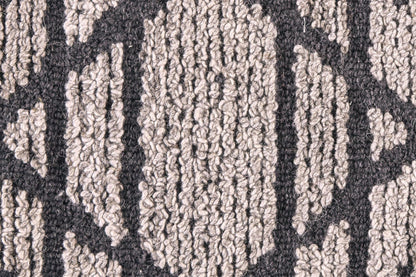 4' X 6' Taupe Black And Gray Wool Paisley Tufted Handmade Area Rug