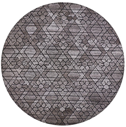 4' X 6' Taupe Black And Gray Wool Paisley Tufted Handmade Area Rug