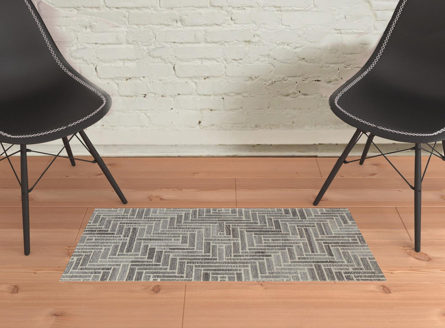 4' X 6' Taupe Gray And Tan Wool Geometric Tufted Handmade Area Rug