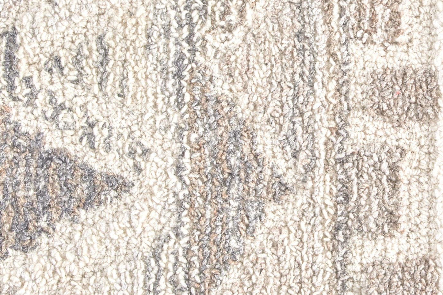 8' Ivory Tan And Gray Wool Abstract Tufted Handmade Runner Rug