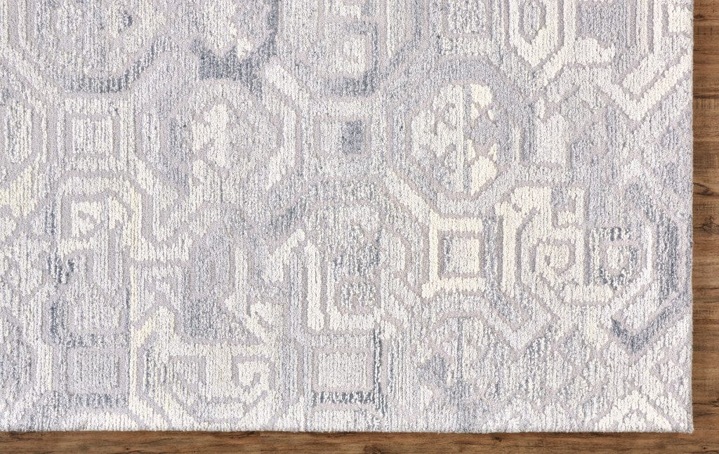 4' X 6' Gray Ivory And Taupe Wool Abstract Tufted Handmade Area Rug