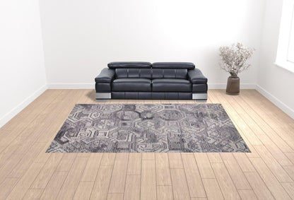 4' X 6' Gray Ivory And Taupe Wool Abstract Tufted Handmade Area Rug