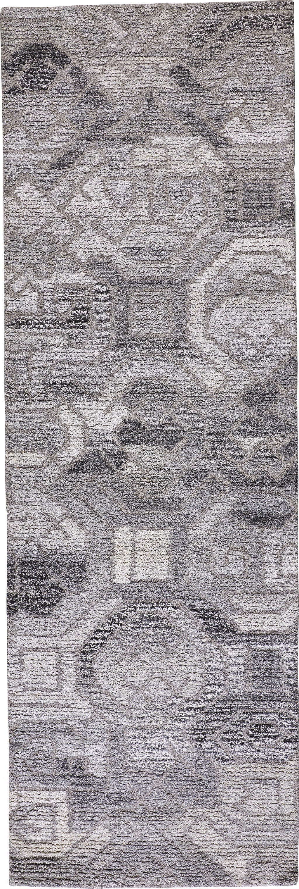 4' X 6' Gray Ivory And Taupe Wool Abstract Tufted Handmade Area Rug